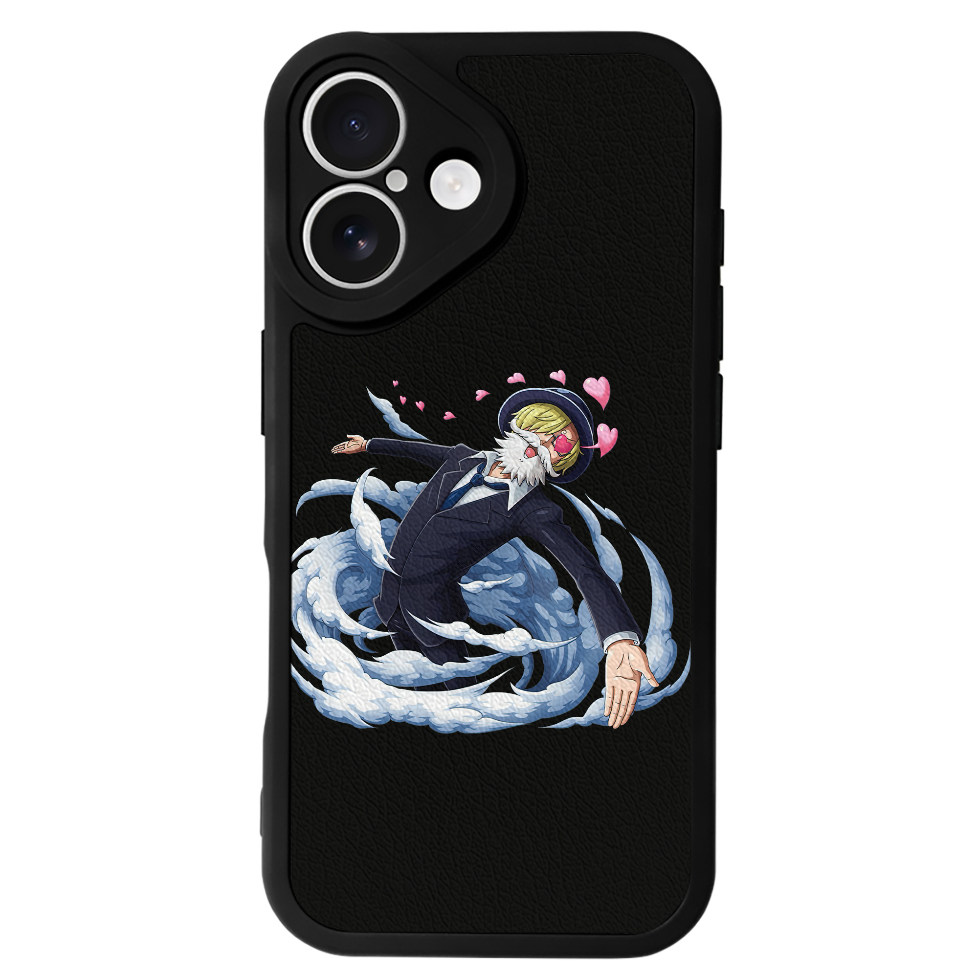 （画像用） ワンピース サンジ ONE PIECE Sanji 【iPhone 16シリーズ対応】シリコンスマホケース（レザー調） 材質：シリコン